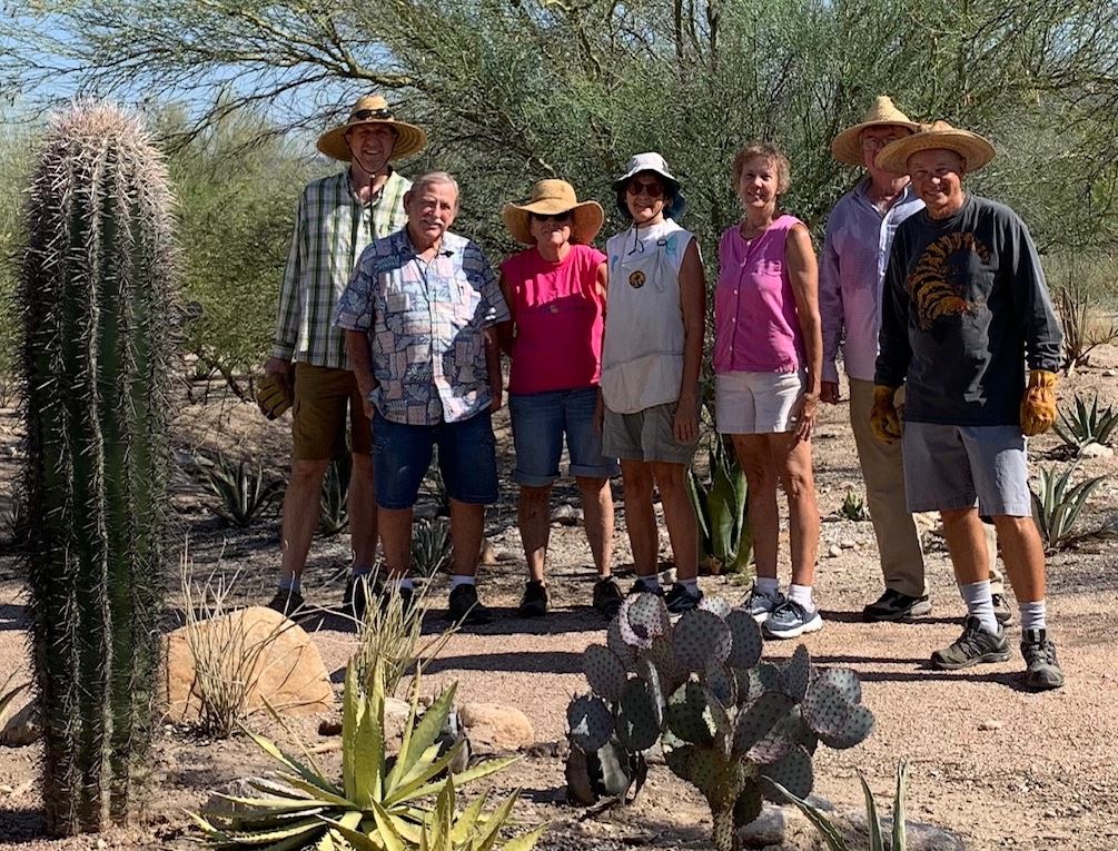 Some of the volunteers who maintain Pima Prickly Park